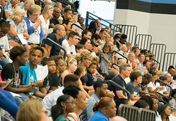 crowd at blessing of the students