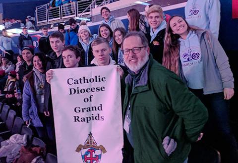 group of students attending March for Life 