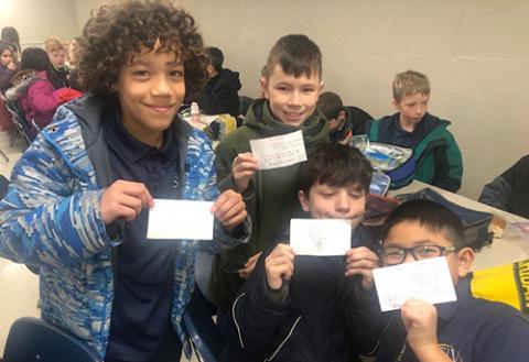 Students involved in the SJV kindness project