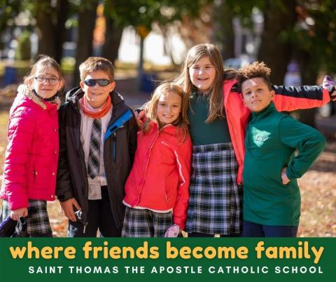 A group of students at Saint Thomas the Apostle Catholic School.
